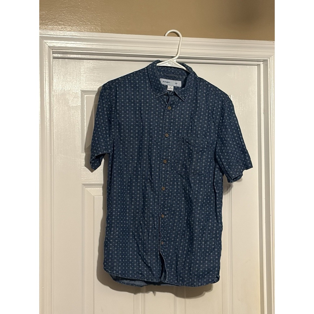 NICE Dress Shirt Men's Old Nacy BUTTON UP Shirt, Size Medium, Navy Blue SLIM FIT